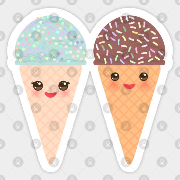 Ice cream waffle cone (2) Sticker by EkaterinaP